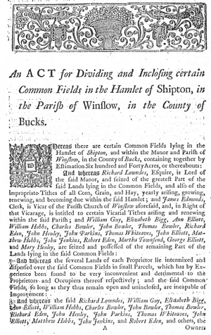 Shipton Inclosure Act p1